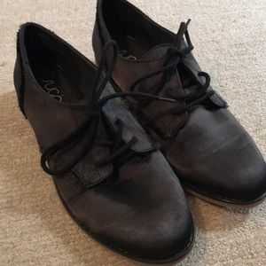 Satin black dress shoes